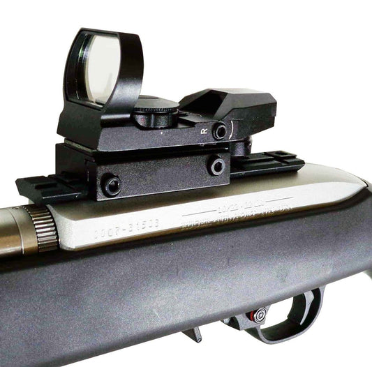 Tactical Reflex Sight With 4 Reticles With Base Mount Compatible With Ruger 10/22 Model Rifle. - TRINITY SUPPLY INC