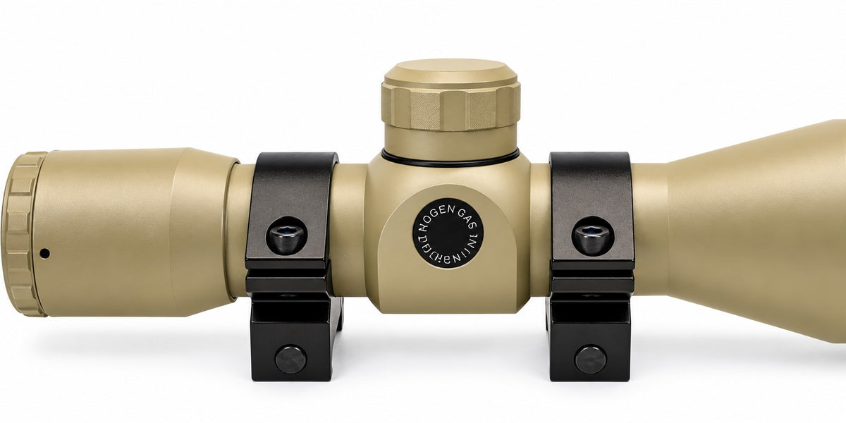 TRINITY Tan 4x32 Mil-Dot Scope with Rings for Weaver Rails Hunting Optic 32mm