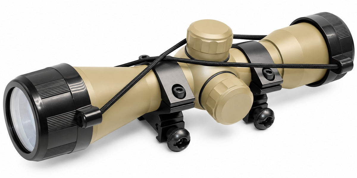 TRINITY Tan 4x32 Mil-Dot Scope with Rings for Weaver Rails Hunting Optic 32mm