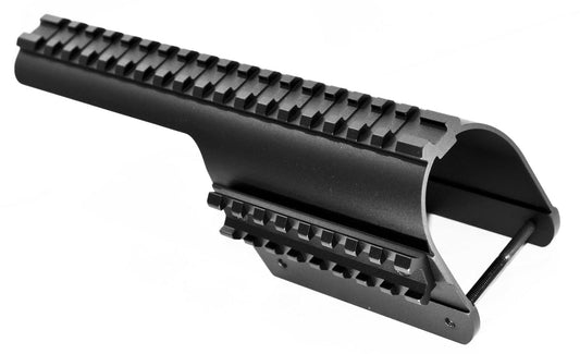 Trinity Saddle Mount Picatinny Single Rail Mount Adapter Compatible With Benelli Super Nova 12 gauge pump. - TRINITY SUPPLY INC