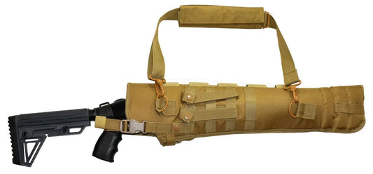 Trinity scabbard for mossberg 590® Shockwave Tactical case Hunting Storage Soft Range molle Holster Bag Shoulder Military Security ATV Horse Motorcycle Truck Quad Carry Padded Bag TAN 25 inches. - TRINITY SUPPLY INC