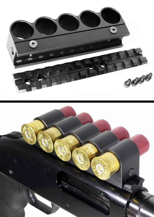 Trinity Tactical Aluminum Shell Holder With Base Mount For Mossberg 590 12 Gauge Pump. - TRINITY SUPPLY INC