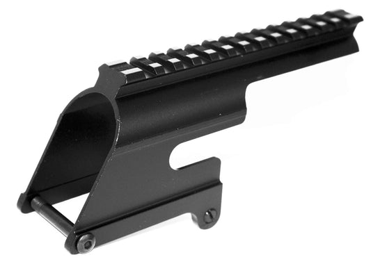 Winchester 1200 12 gauge saddle mount picatinny rail adapter aluminum black. - TRINITY SUPPLY INC